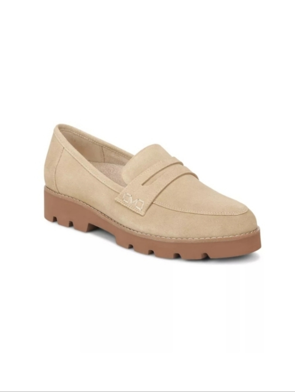 Vionic Taupe Suede Lug Sole Penny Loafers